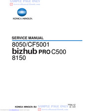 Konica Minolta BIZHUB 8050 CF5001 Service Manual