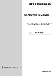 Furuno FAX-410 Operator's Manual