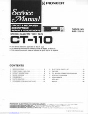Pioneer CT-110 Service Manual