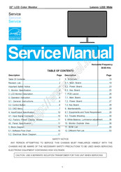 Lenovo L222 Wide Flat Panel Monitor Service Manual