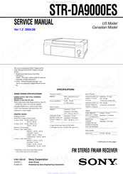 Sony STR-DA9000ES - Fm Stereo/fm-am Receiver Service Manual