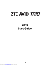Zte AVID TRIO Z833 Start Manual