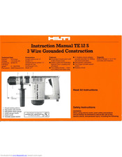 Hilti TE 12-S Instruction Manual