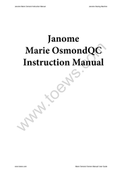 Janome marie osmondqc Instruction Manual