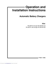 Kohler PA-320750-SD Operation And Installation Instructions Manual