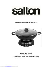 Salton SWH10 Instructions And Warranty