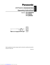 panasonic Tentative PT-LB50SU Operating Instructions Manual