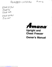 Amana ESUF20HW Owner's Manual