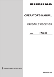 Furuno FAX-30 Operator's Manual