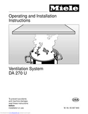 Miele DA 270 U Operating And Installtion Instructions