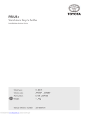 Toyota ZVW40Series Installation Instructions Manual