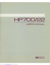 Hp HP700/22 User Manual