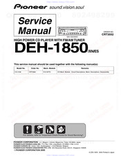 Pioneer DEH-1850 Service Manual