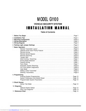 Clarion G1100 Installation Manual