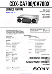 Sony CDX-CA700 Service Manual