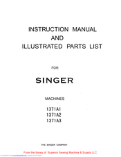Singer 1371A1 Instruction Manual