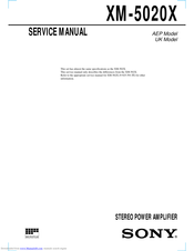 Sony XM-5020X-UK Service Manual