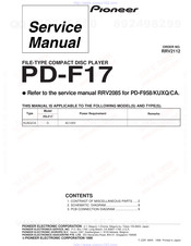 Pioneer Elite PD-F17 Service Manual