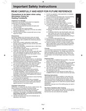 Panasonic NN-GD692 Important Safety Instructions Manual