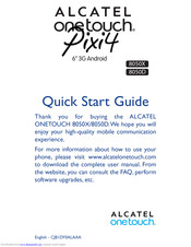 Alcatel onetouch 8050X Quick Start Manual