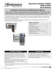 Greenheck IDHB Installation, Operation And Maintenance Manual