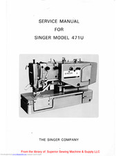 Singer 471U Service Manual