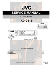 jvc KD-G815 Service Manual