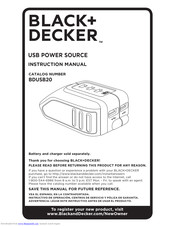 Black & Decker BDUSB20 Instruction Manual