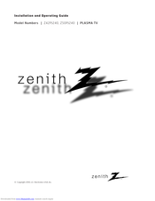 Zenith Z42PJ240 Installation And Operating Manual