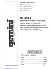 Gemini XL-500 ll Instructions Manual