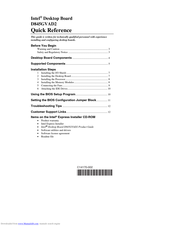 Intel D845GVAD2 Quick Reference