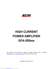 Adcom GFA-555MS Operating Instructions Manual