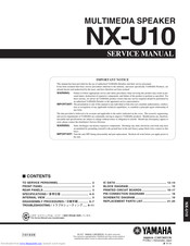 Yamaha NX-U10 - Speaker Sys Service Manual