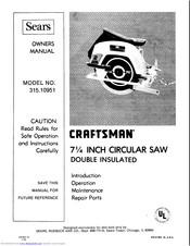 Sears Craftsman l 315.10951 Manual