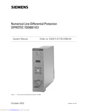 Siemens Siprotec 7SD600 System Manual