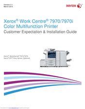 Xerox Work Centre 7970i Customer Expectation & Installation Manual