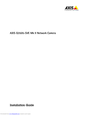Axis Q3505-SVE Mk II Installation Manual