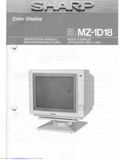 Sharp MZ-1D18 Instruction Manual