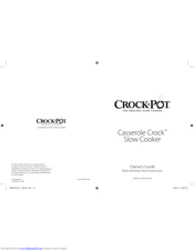 Crock-Pot Casserole Crock Owner's Manual