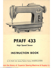 Pfaff 433 Instruction Book