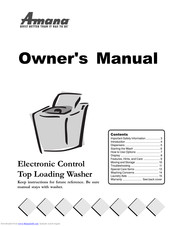 Amana PALW990EAC1 Owner's Manual