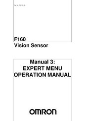 Omron F160 Vision Sensor Operation Manual