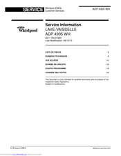 Whirlpool ADP 4305 WH Service Information