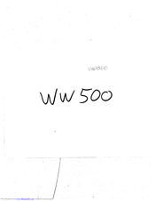 Singer WW500 Instructions Manual