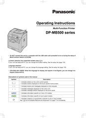 Panasonic DP-MB500 series Operating Instructions Manual