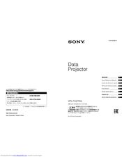 Sony VPL-FHZ700L Quick Reference Manual