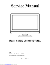 Vizio VP503 FHDTV10A Service Manual