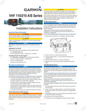 Garmin VHF 210 AIS series Installation Instructions
