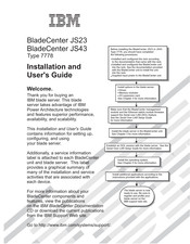 IBM BladeCenter JS23 Installation And User Manual