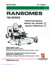 Ransomes 946702 Operator's Manual